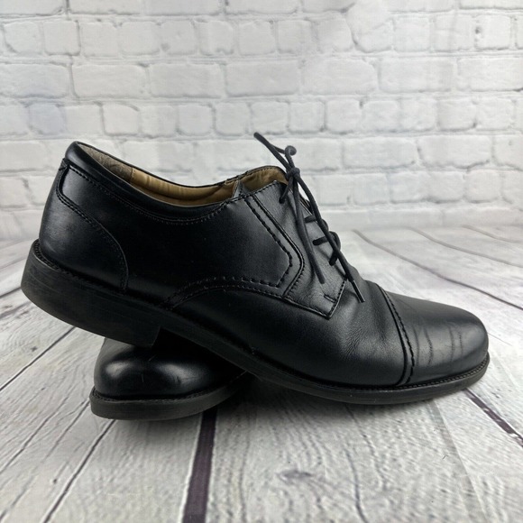 Chaps Dress Shoes Men's Size 12 W Black Leather Oxford Cap Toe 96-26844 Lace‎ Up - Picture 1 of 11
